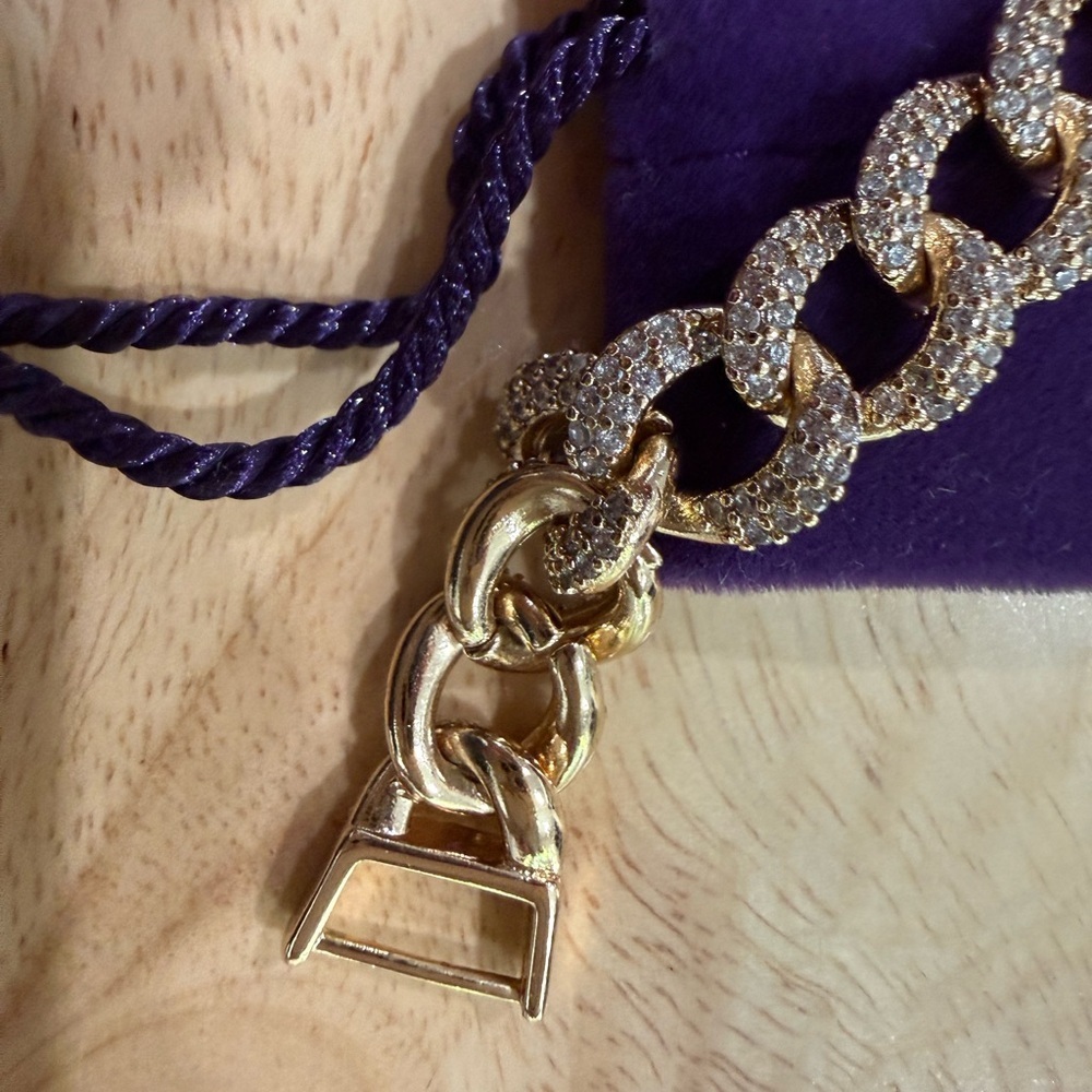 Pave Cuban Link Bracelet in Gold - Picture 3 of 5